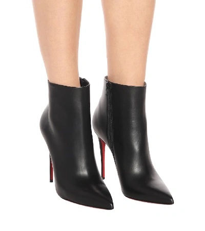 Shop Christian Louboutin So Kate 100 Leather Ankle Boots In Black