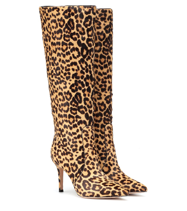 knee high leopard print boots