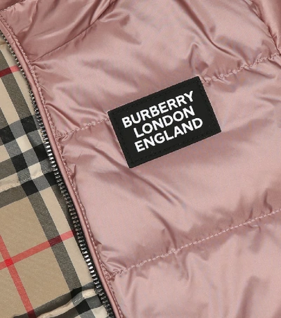 Shop Burberry Baby Rayan Reversible Puffer Jacket In Pink