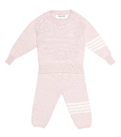 Shop Thom Browne Baby Cashmere Trackpants In Pink