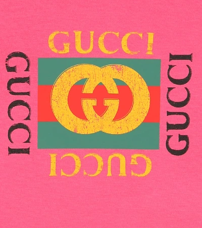Shop Gucci Baby Printed Cotton T-shirt In Pink
