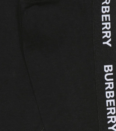 Shop Burberry Baby Logo Stretch Cotton Leggings In Black