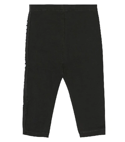 Shop Burberry Baby Logo Stretch Cotton Leggings In Black