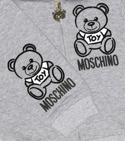 Shop Moschino Baby Stretch Cotton Tracksuit In Grey
