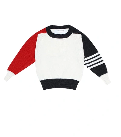 Shop Thom Browne Baby Cashmere Sweater In White