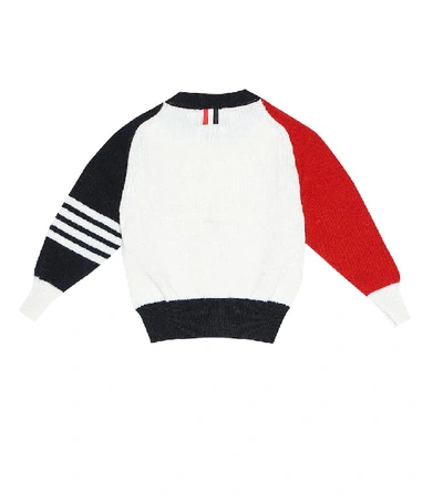 Shop Thom Browne Baby Cashmere Sweater In White