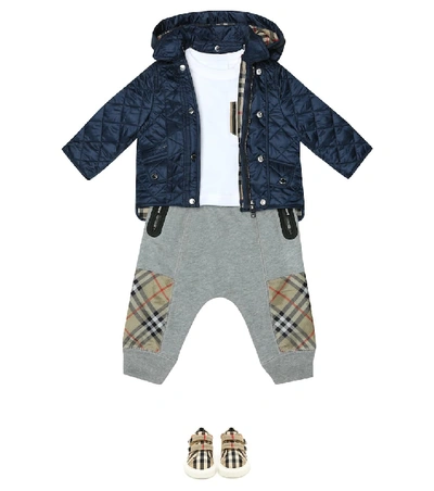 Burberry Babies' Brennan Diamond Quilted Shell Jacket 6-24 Months In Navy |  ModeSens
