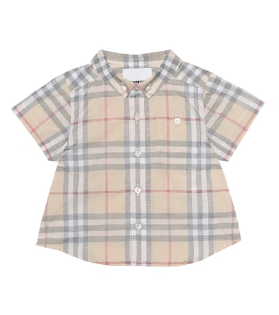 Shop Burberry Baby Vintage Check Cotton Shirt In Beige