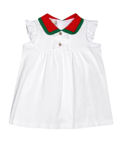 Shop Gucci Baby Cotton-blend Dress In White