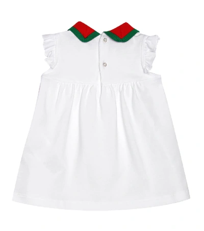 Shop Gucci Baby Cotton-blend Dress In White