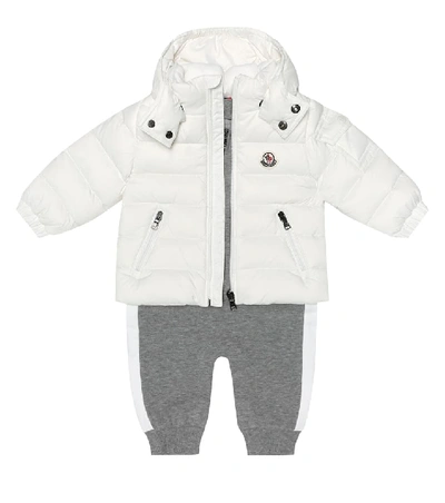 Shop Moncler Baby Jules Quilted Down Coat In White