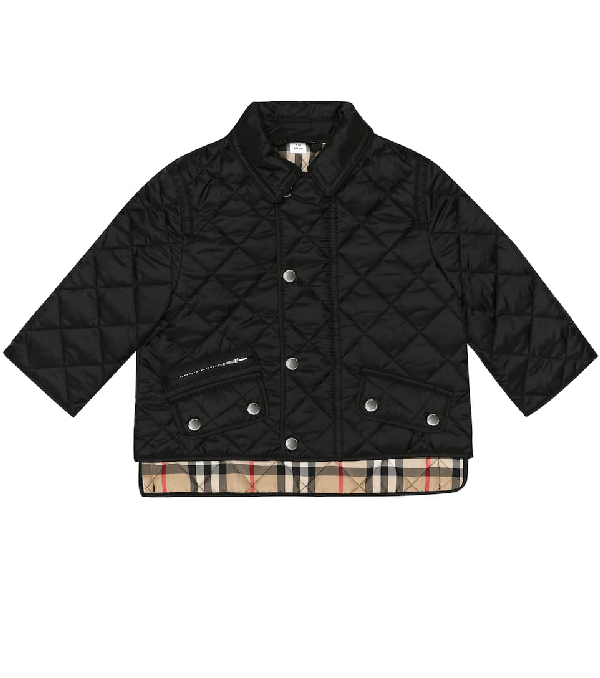 Burberry Baby Quilted Jacket In Black 
