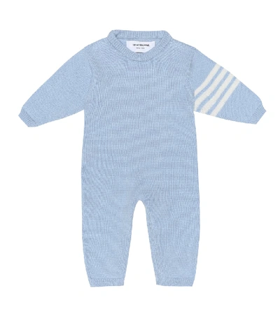 Shop Thom Browne Baby Cashmere Onesie In Blue