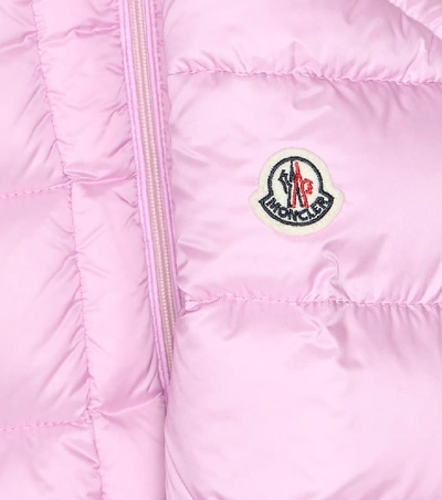 Shop Moncler Baby Verney Fur-trimmed Down Coat In Pink