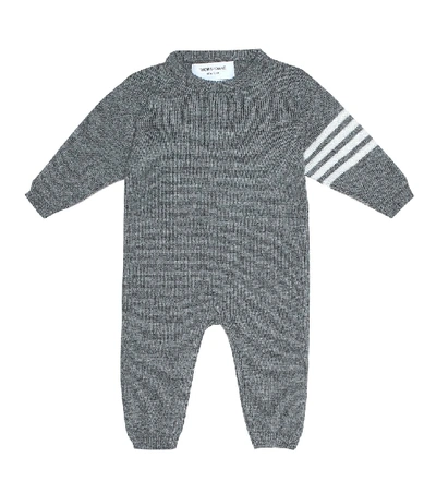 Shop Thom Browne Baby Cashmere Onesie In Grey