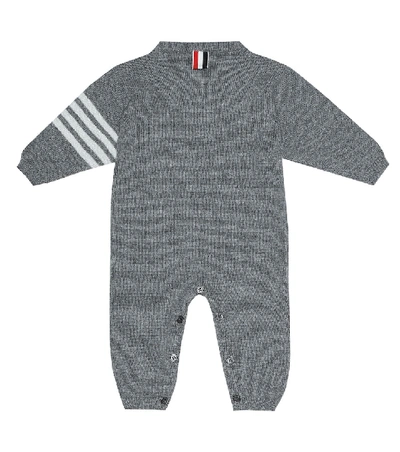 Shop Thom Browne Baby Cashmere Onesie In Grey