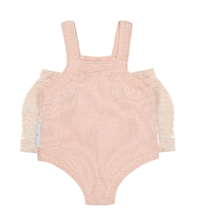 Shop Stella Mccartney Baby Giraffe Cotton-blend Onesie In Pink