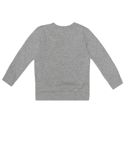 Shop Gucci Baby Logo Cotton Sweatshirt In Grey