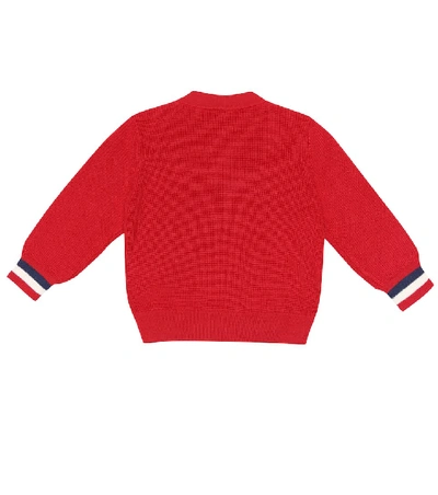 Shop Moncler Baby Down And Wool-blend Jacket In Red