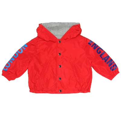 Shop Burberry Baby Reversible Jacket In Red