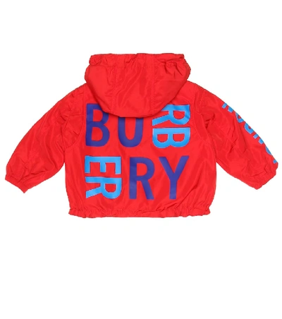 Shop Burberry Baby Reversible Jacket In Red