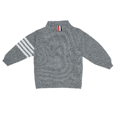 Shop Thom Browne Baby Cashmere Cardigan In Grey