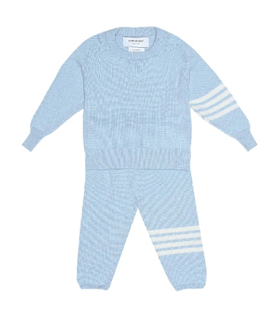 Shop Thom Browne Baby Cashmere Sweater In Blue