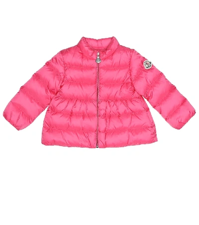 Shop Moncler Baby Joelle Down Coat In Pink