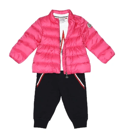 Shop Moncler Baby Joelle Down Coat In Pink