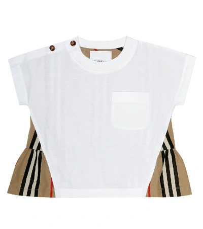 Shop Burberry Baby Cotton Top In White