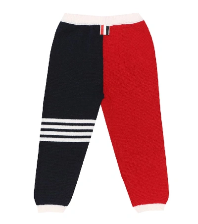 Shop Thom Browne Baby Cashmere Trackpants In Blue