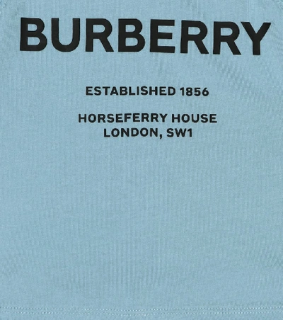 Shop Burberry Baby Logo Cotton Shirt In Blue