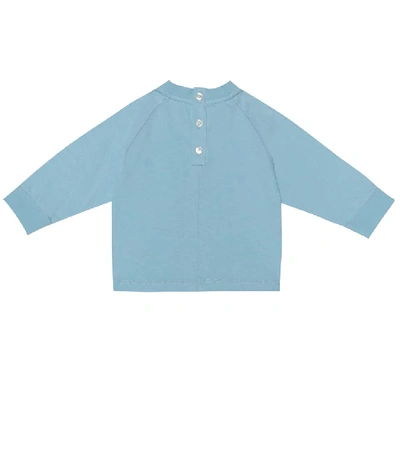 Shop Burberry Baby Logo Cotton Shirt In Blue