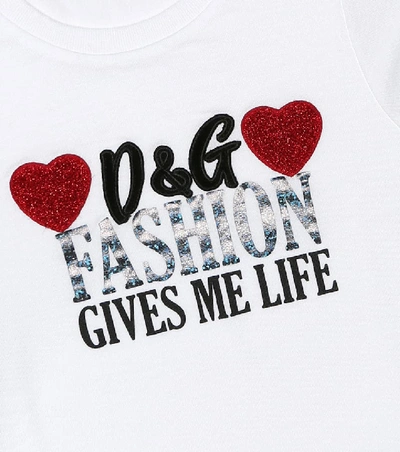 Shop Dolce & Gabbana Baby Printed Cotton Onesie In White