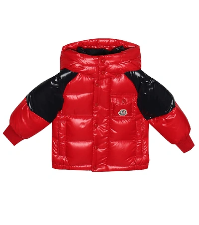 Shop Moncler Baby Biarriz Quilted Down Coat In Red
