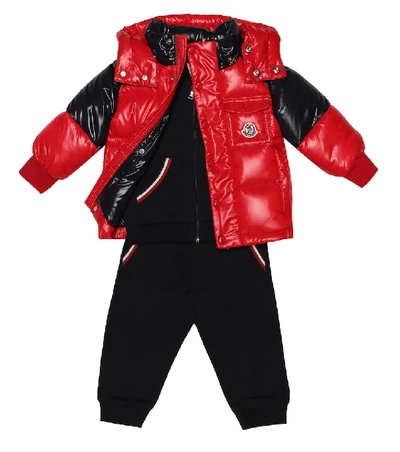 Shop Moncler Baby Biarriz Quilted Down Coat In Red