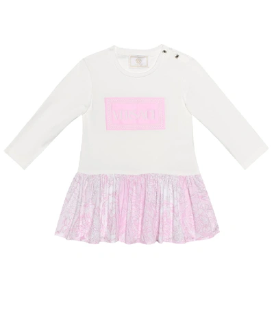 Shop Versace Baby Cotton Dress And Bloomers Set In Pink