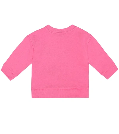 Shop Gucci Baby Logo Cotton Sweatshirt In Pink