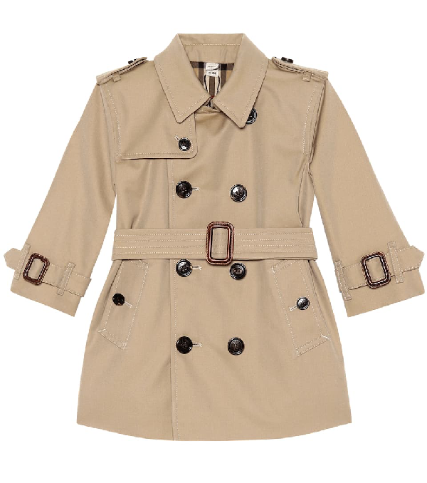 Burberry Baby Cotton Trench Coat In 
