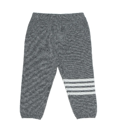 Shop Thom Browne Baby Cashmere Trackpants In Grey