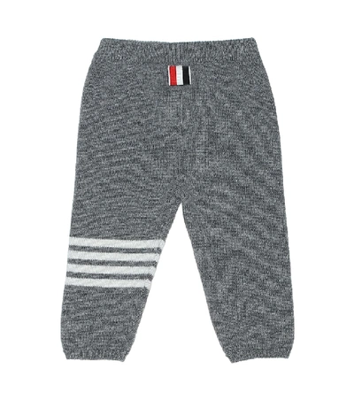 Shop Thom Browne Baby Cashmere Trackpants In Grey