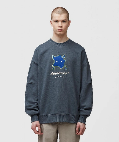 Shop Ader Error Semioversized Pixel Invader Sweatshirt In Grey