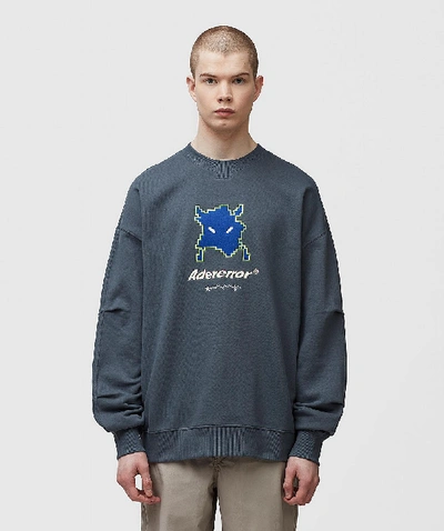 Ader Error Semioversized Pixel Invader Sweatshirt In Grey