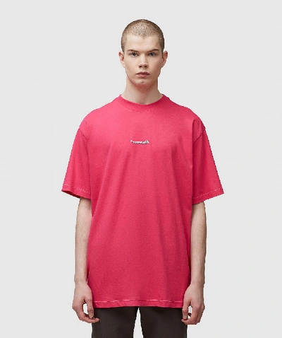 Shop Ader Error Oversized Reversible Logo T-shirt In Pink
