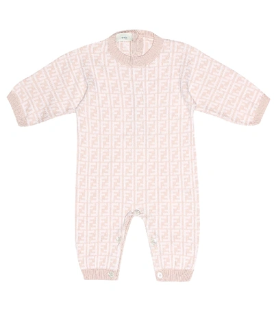 Shop Fendi Cotton And Cashmere Onesie In Pink