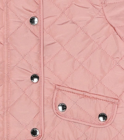 Shop Burberry Baby Quilted Jacket In Pink