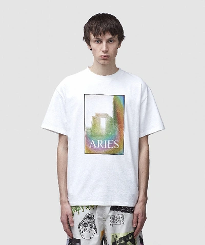 Shop Aries Stonehenge Polaroid T-shirt In White