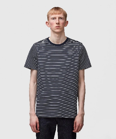 Shop Apc Jersey Stripe T-shirt In Navy