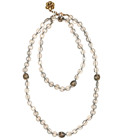 Shop Gucci Interlocking G Beaded Necklace In Gold