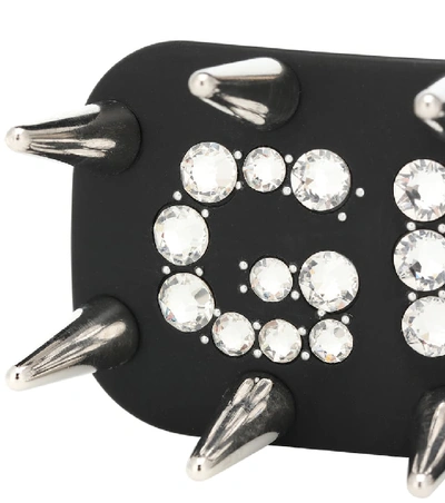 Shop Gucci Embellished Hair Clip In Black